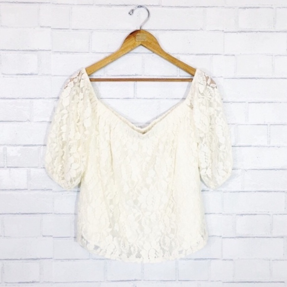 $3/20 DEAL Ella Moss Cream Lace Boho Vibes Off Shoulder Blouse Top